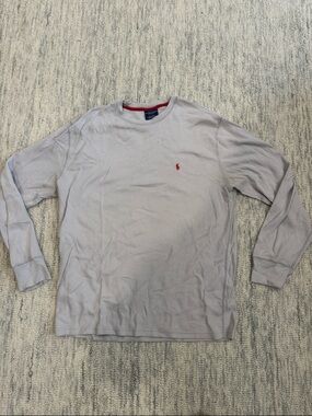 Polo by Ralph Lauren Sleepwear Light Gray Long-Sleeve Crewneck with Red Pony